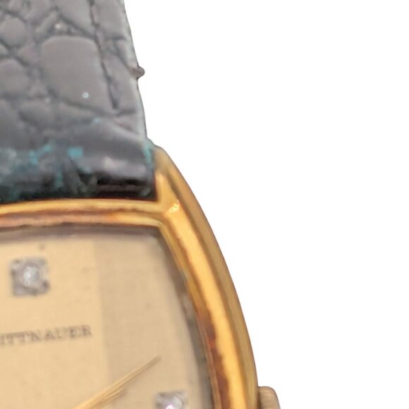 Wittnauer Vintage Mens Quartz Watch With Diamonds Missing Buckle On Strap - Picture 8 of 8